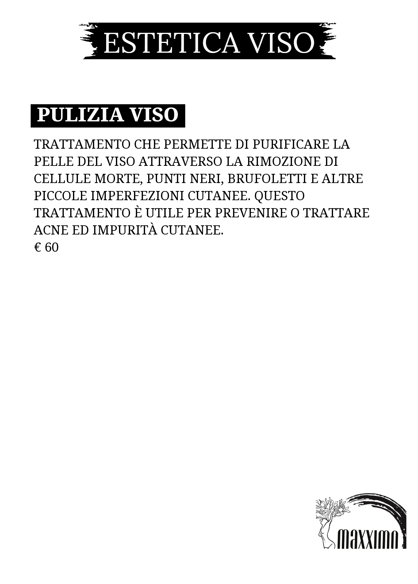 Estetica viso — listino