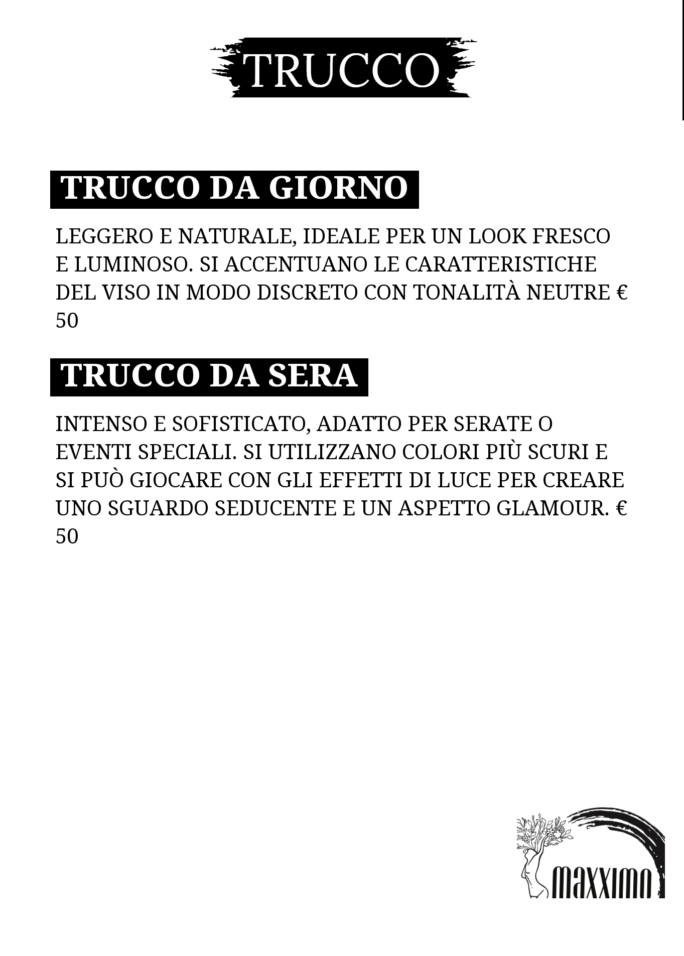 Trucco — listino
