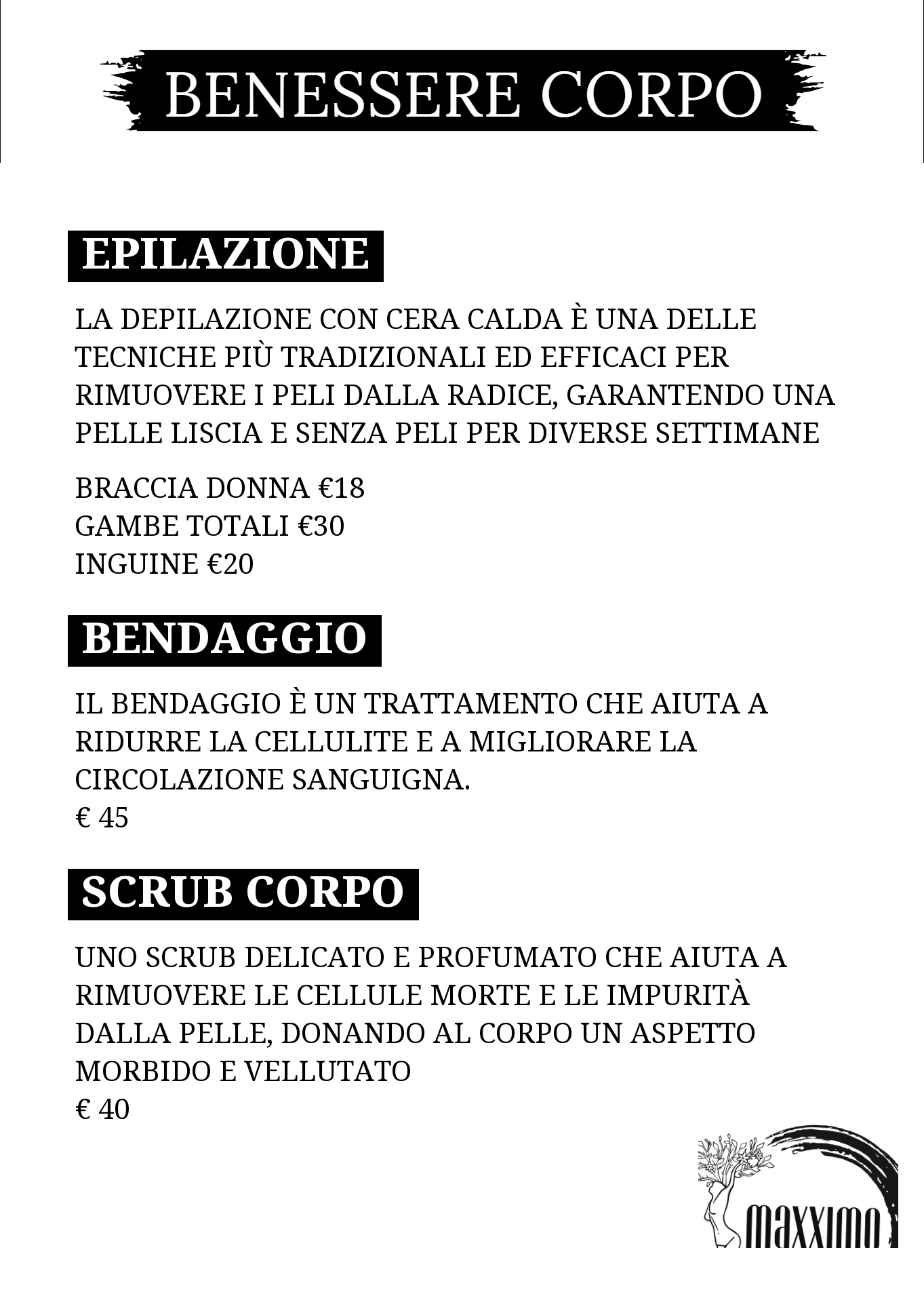 Benessere corpo — epilazione e trattamenti